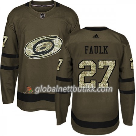 Carolina Hurricanes Hockeydrakt Justin Faulk 27 2017-2018 Camo Grønn Adidas Authentic - Herre